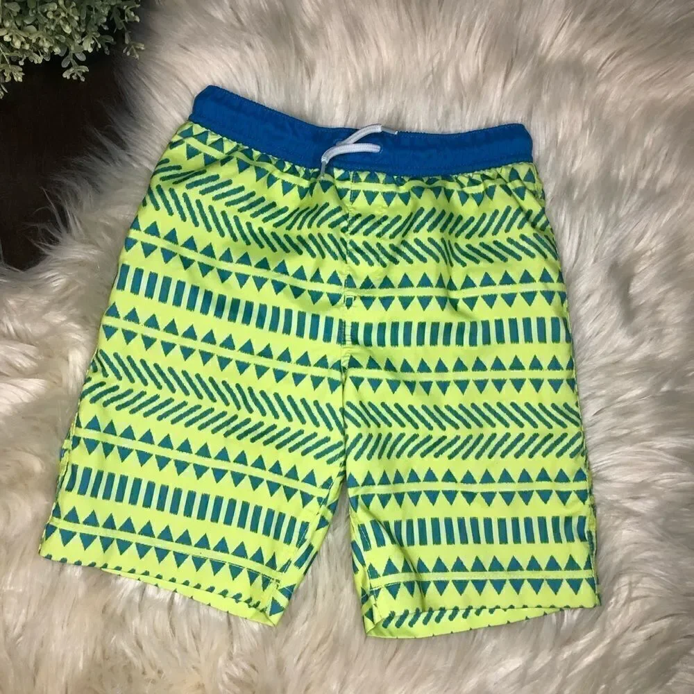Lands’ End blue/neon green swim trunk size 8